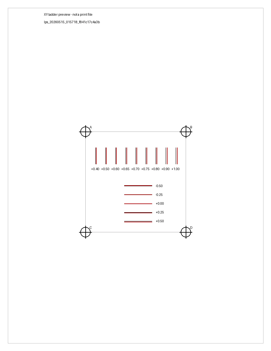 XY calibration ladder preview