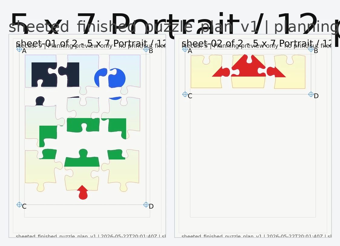 Manufacturing sheet layout preview