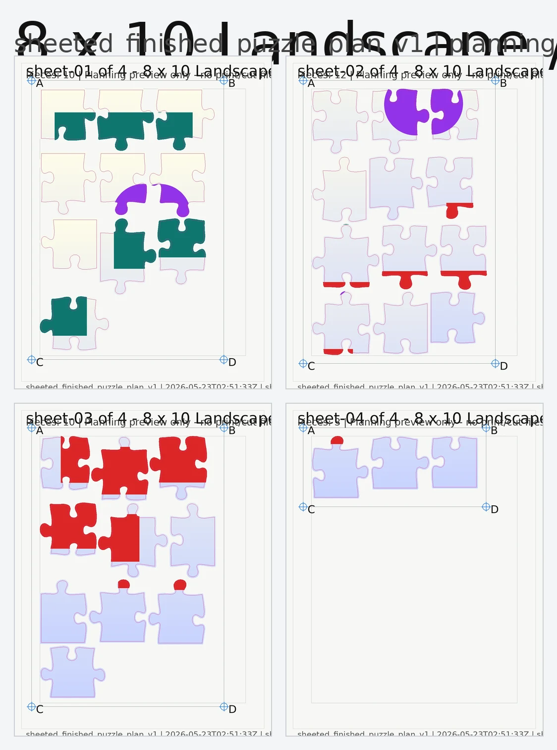 Manufacturing sheet layout preview