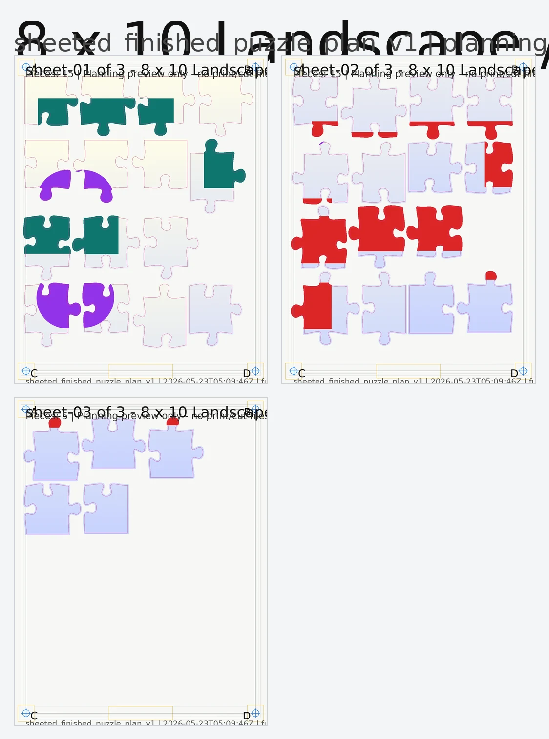 Manufacturing sheet layout preview