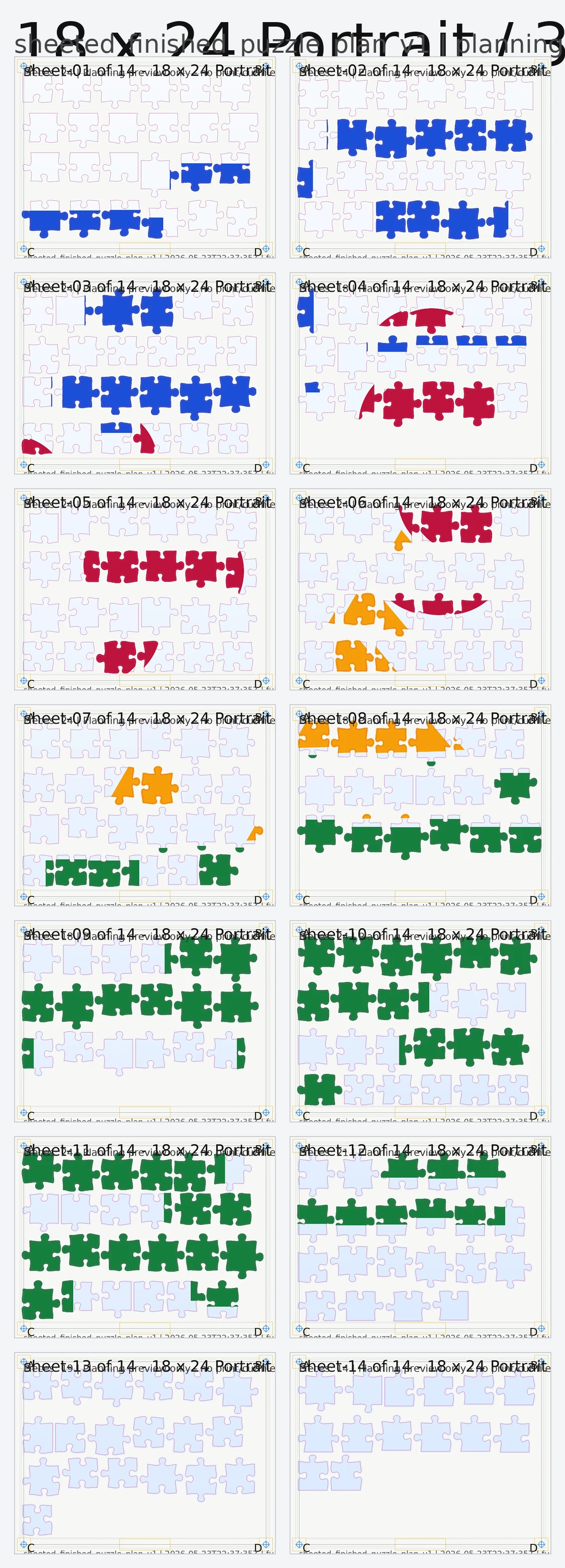 Manufacturing sheet layout preview