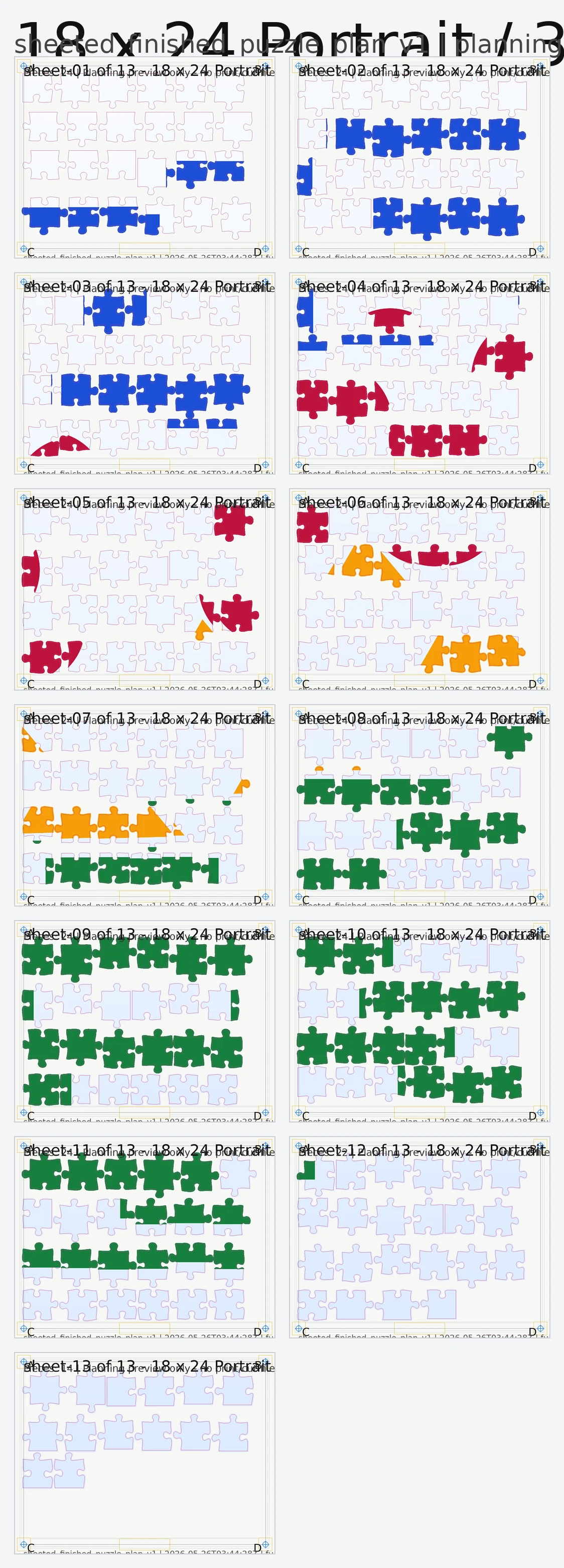 Manufacturing sheet layout preview